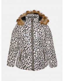 Girls leopeard print jacket Snow-white